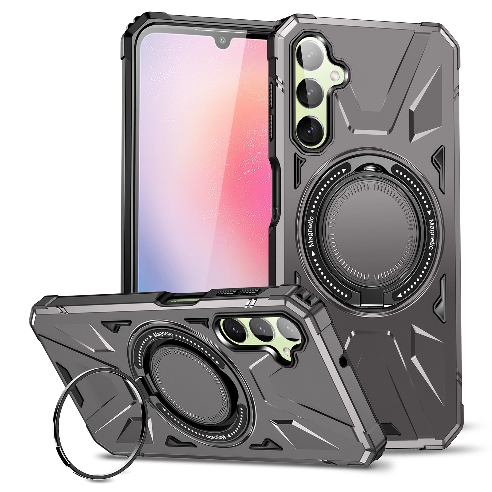 For Samsung Galaxy A55 5G Case Magnetic Ring Kickstand TPU+PC Phone Cover For Samsung Galaxy A55 5G Case Magnetic Ring Kickstand TPU+PC Phone Cover